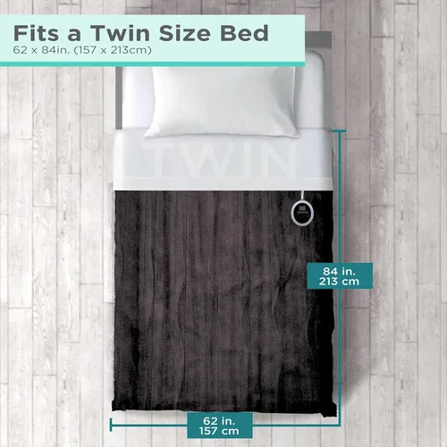 Vista 27 de BLACK+DECKER Manta térmica eléctrica, manta eléctrica de piel de oveja sintética, manta térmica con 4 niveles de calefacción, temporizador de 3