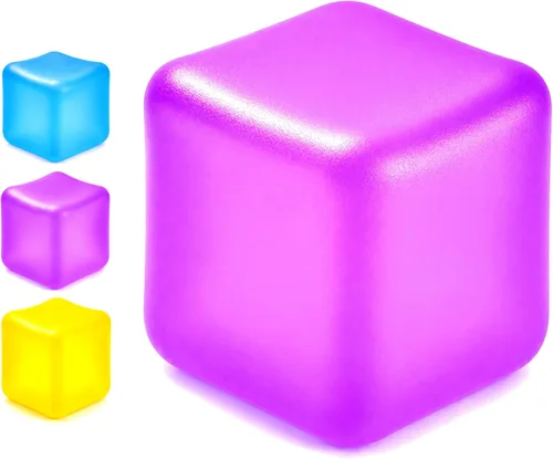 Vista 8 de Big Stress Cube Squishy Slow Rising Gel Fidget Toy TDAH BPA 2.25 pulgadas (azul)