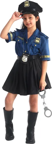 Vista 2 de Cuteshower Disfraz de policía para niñas, uniforme de policía para Halloween, de 3 a 10 años