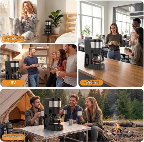 Vista 6 de Morpilot Cafetera de 2 vías, compatible con cápsulas K-Cup o molidos, cafetera de goteo compacta con tamaños de jarra de 20 oz/20.3 fl oz, 4 ajustes