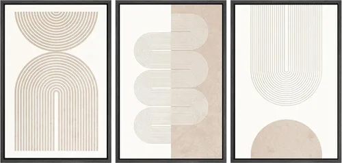 Vista 33 de SIGNWIN Lienzo enmarcado para pared, juego de arte abstracto de serenidad costera, ilustraciones abstractas junto al mar, arte moderno, decorativo