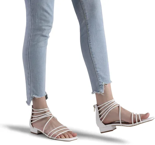 Vista 6 de DREAM PAIRS Sandalias casuales de verano para mujer, con tiras y puntera cuadrada, cómodas y planas