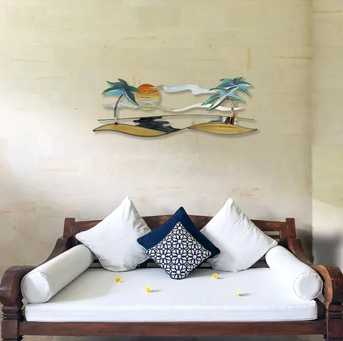 Vista 3 de T.I. Design Decoración de pared de metal contemporánea costera de playa tropical