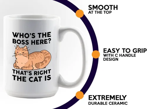 Vista 28 de Taza de café para amantes de los gatos, 11 onzas, color negro, piel de gato Is How I Accessorize, divertido dueño de gatos, gatito, mascota, gato