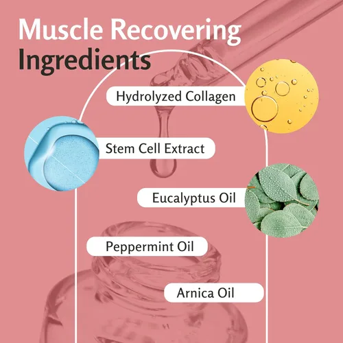Vista 8 de Aceite de masaje para dolores musculares de árnica con colágeno, células madre y mentol, terapia anticelulitis para todo el cuerpo, tratamiento