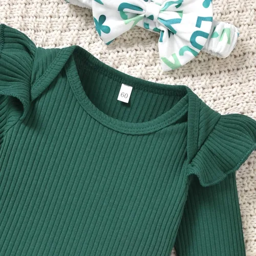 Vista 68 de Aalizzwell Conjunto de mameluco acanalado para bebé recién nacido prematuro para otoño e invierno