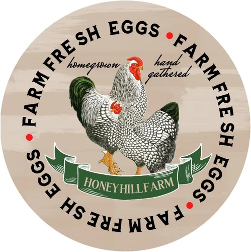 Vista 8 de Etiquetas Adhesivas Personalizables para Cartones de Huevos de Gallina Tamaños de 2"-4" Etiquetas de Empaque Personalizadas para Huevos Frescos