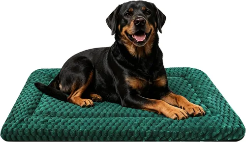 Vista 66 de Tapete de cama para perro, almohadilla reversible para jaula de perro con alfombrilla lavable y espuma suave, cama plana para mascotas para perros