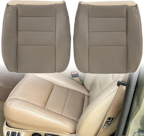 Vista 15 de GXARTS Funda de asiento de repuesto de cuero para asiento trasero inferior de color marrón compatible con Ford Excursion 2002-2005 compatible