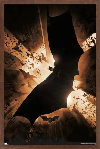 Vista 10 de DC Comics Batman Begins - Póster de pared de una hoja, 22.4 pulgadas de largo x 14.7 pulgadas de ancho, versión enmarcada de madera de granero
