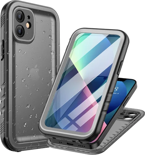 Vista 68 de Cozycase TOP - Funda impermeable militar IP68 para iPhone XR, resistente 360 a prueba de golpes, cuerpo completo, con protector de cámara