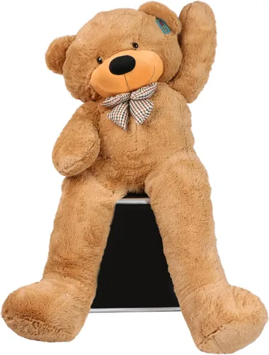 Vista 6 de Joyfay Oso de peluche gigante de 63 pulgadas, color marrón claro, enorme 5.25 pies, oso de peluche, regalo grande de San Valentín