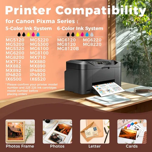 Vista 4 de Miss Deer Paquete de 21 cartuchos de tinta 225 y 226, repuesto compatible para Canon PGI-225 CLI-226 para MG6220 MG6120 MG5320 MG5220 MX882 MX892