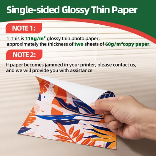 Vista 3 de Uinkit 100 hojas 115 g/m² Papel fotográfico 30 lb Muy delgado Papel para volantes Papel fotográfico brillante 8.5x11 de un solo lado Papel