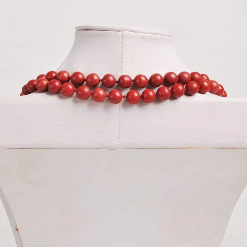 Vista 5 de Jane Stone Collar de cuentas redondas turquesas, joyería de moda