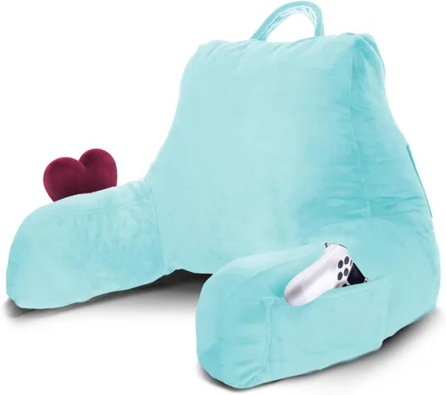 Vista 49 de Nestl Almohada de lectura para niños y adolescentes con espuma viscoelástica triturada, almohadas de respaldo para leer, ver y jugar, uso