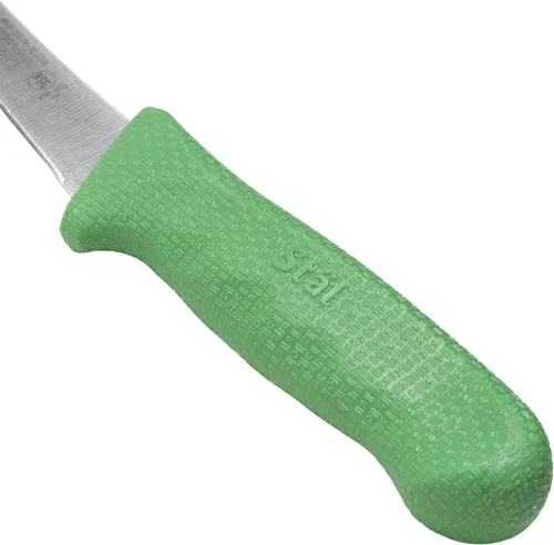 Vista 2 de Winco KWP-60G Stäl - Cuchillo de deshuesar para cubiertos con sello de 6 pies, hoja de acero inoxidable flexible, mango de plástico verde