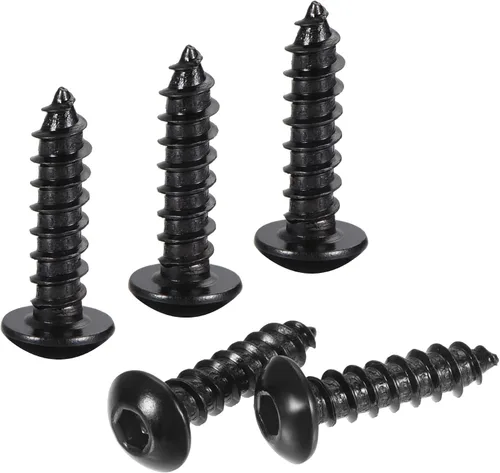 Vista 10 de uxcell Tornillos autorroscantes hexagonales, tornillo de madera de acero al carbono M3 x 0.787 in 100pcs