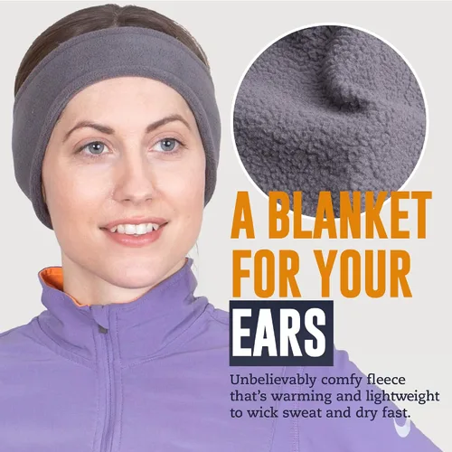 Vista 5 de Diadema calentador de oídos, fundas de banda polar para correr de invierno para clima frío, orejeras cálidas y acogedoras para ciclismo y deportes