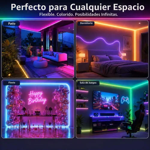 Vista 7 de Cuerda de luz de neón, tira de luz LED de neón RGB, impermeable