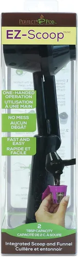 Vista 2 de Perfect Pod EZ-Scoop - Cuchara y embudo para cápsulas de café reutilizables K Cup, 2 cucharadas de capacidad, color negro