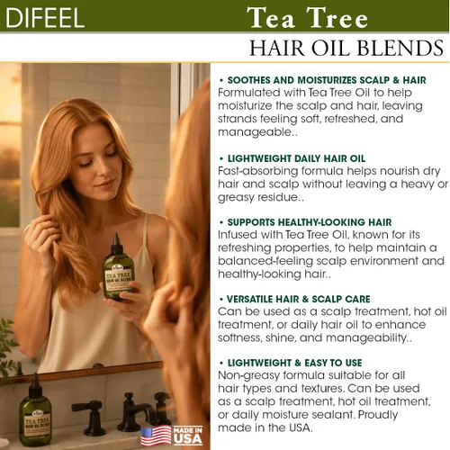 Vista 6 de Difeel Aceite natural prémium para el cabello, aceite de árbol de té para cuero cabelludo seco, 7.1 onzas
