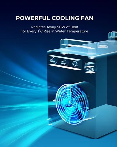 Vista 3 de OMTECH Enfriador de agua industrial 9L 2.6gpm CW-3000 enfriador de agua para 40W K40 CO2 grabado láser y máquinas de corte, sistema de refrigeración
