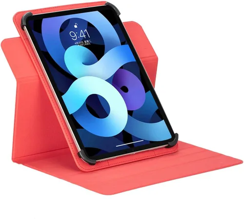 Vista 4 de Funda Universal para Tablet de 9-10,1 pulgadas, para SAIWAN D10A (10,1"), con Correa de Fijación de Silicona Ajustable - Negro WYTDY