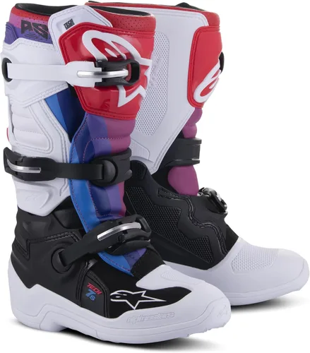 Vista 3 de Alpinestars Botas Tech 7S Unisex Juveniles Blanco/Negro/Arco Iris