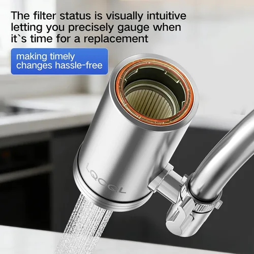 Vista 2 de Filtro de agua para grifo de fregadero, purificador de agua de acero inoxidable 304 para fregadero de cocina, reduce PFAS, plomo, cloro