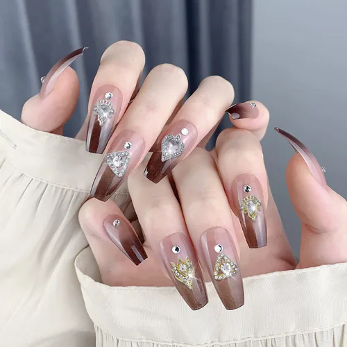 Vista 5 de 20 dijes de diamantes de imitación 3D para uñas de aleación para uñas acrílicas, parte trasera plana, gemas de cristal de cristal, tachuelas