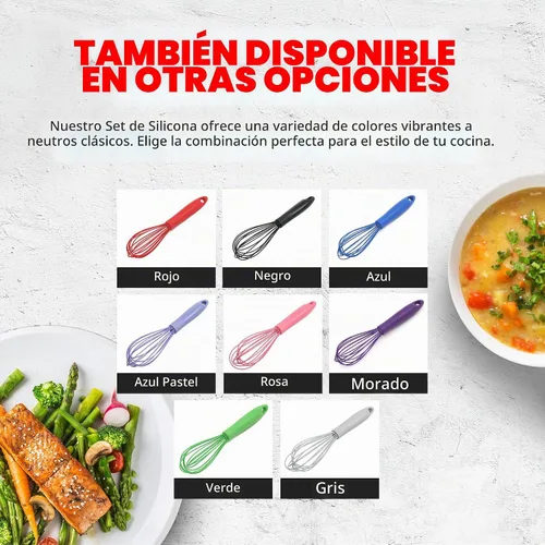 Vista 7 de Chef Craft Batidor de cocina de alambre de silicona premium, 10.5 pulgadas, color negro