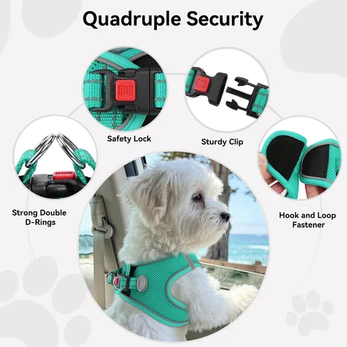Vista 19 de Joytale Arnés para Perros Pequeños, Chaleco de Malla Transpirable Step-in, Arneses Acolchados Suaves Reflectantes para Gatos y Perros Cachorros
