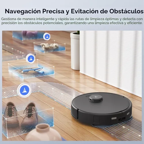 Vista 6 de Roborock Qrevo Edge S5A Robot Aspiradora y trapeadora, 18,500 Pa, sin enredos, cepillo principal DuoDivide, Cepillo lateral FlexiArm, lavado