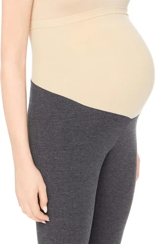 Vista 3 de Motherhood Maternity - Leggings elásticos esenciales para mujer, ajuste secreto sobre el vientre, longitud completa y cortos XS-3X, paquetes de 1 y 2