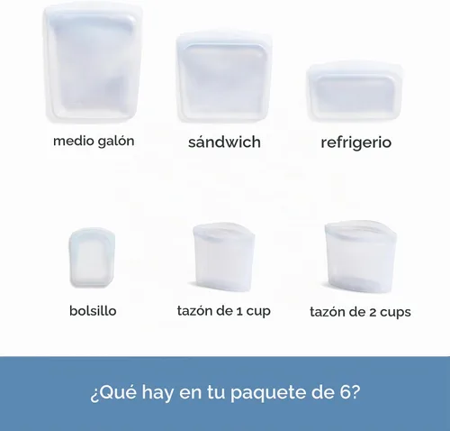 Vista 5 de Stasher Bolsas de silicona reutilizables para almacenamiento de alimentos