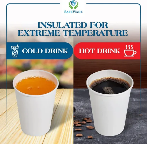 Vista 6 de Tazas de café desechables con tapas de 16 onzas (100 juegos) – To Go Coffee Cups Bebidas calientes Expresso Té Café Café Latte