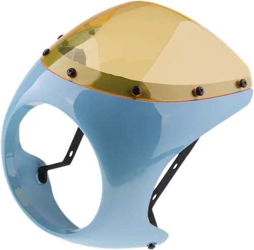 Vista 8 de Baosity - Pantalla de carenado universal para manillar de estilo retro, para faros delanteros de 7 pulgadas