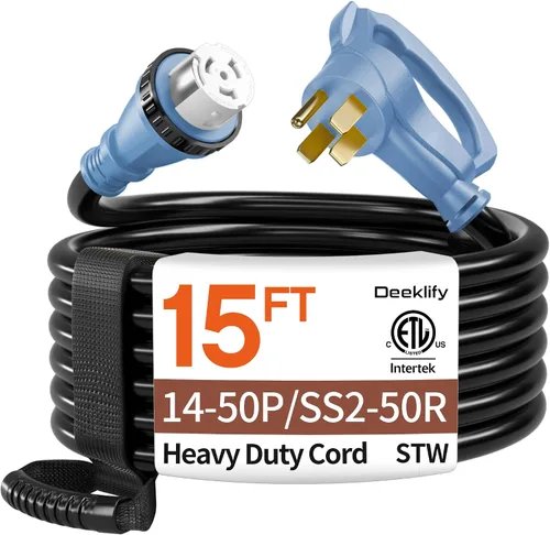 Vista 12 de Cable generador de 10 pies y 50 amperios NEMA14-50P/SS2-50R