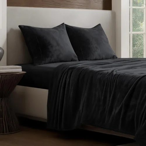 Vista 9 de Bare Home Juego de sábanas de microfelpa de forro polar, tamaño individual, terciopelo ultrasuave, acogedor y cálido, comodidad de felpa para todas