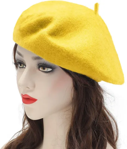 Vista 108 de ZLYC - Boina francesa de lana unicolor para mujeres y niñas