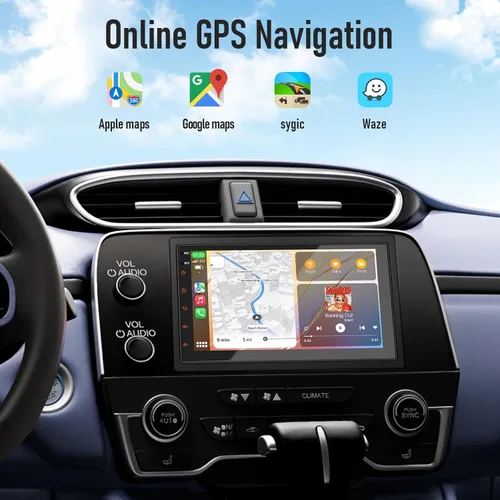 Vista 5 de Haudio Estéreo de auto de doble DIN de 7 pulgadas con Apple CarPlay inalámbrico y Android Auto, pantalla táctil de radio para automóvil