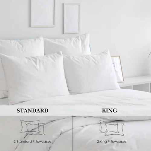 Vista 6 de Pointehaven Funda de almohada bordada de algodón egipcio de 300 hilos (negro, estándar)