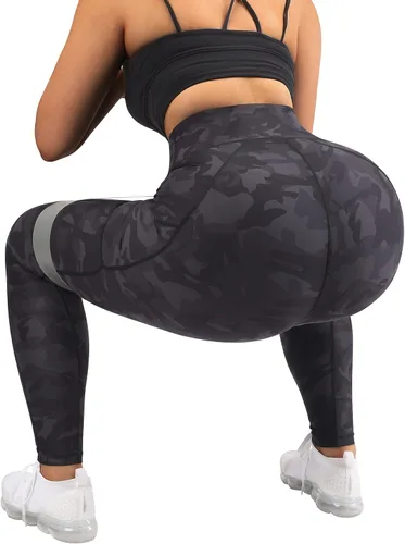 Vista 6 de OMKAGI Leggings con cintura cruzada en V para mujer con bolsillos cintura alta pantalones de yoga para entrenamiento