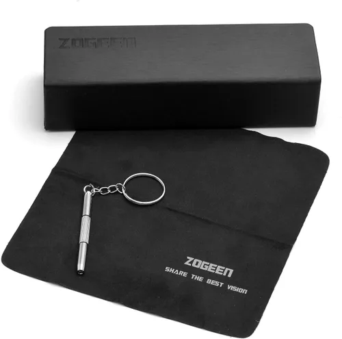 Vista 7 de ZUVGEES Gafas de lectura vintage de aleación semi sin montura para hombres y mujeres, medio marco, gafas delgadas con estuche elegante T0340