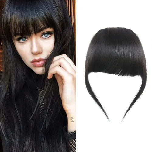 Vista 12 de Shinon – Flequillo con clip de cabello humano; extensión de cabello, fleco