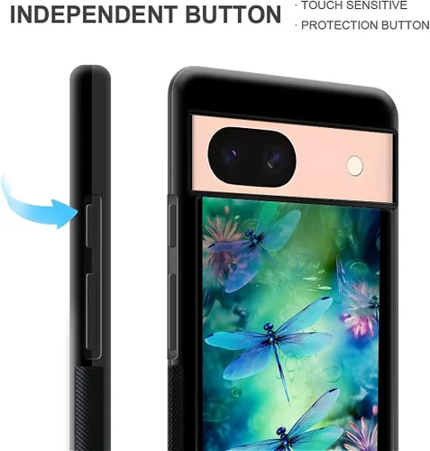 Vista 599 de Compatible con Google Pixel 4A 5G Mobile Case Creative Acrylic Panel trasero Silicona Protección Grip especialmente diseñado para Google Pixel 4A 5G