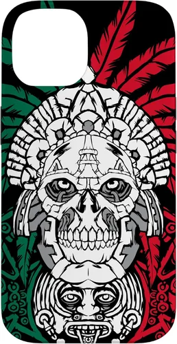 Vista 4 de Aztec Warrior Skull - Funda para iPhone 17, diseño de antepasados mexicanos