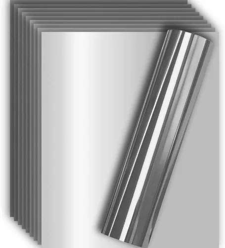 Vista 9 de Vinilo de transferencia de calor Aqua Foil HTV para playera 12" X 10" (Paquete de 5), fácil de desmalezar, tamaño garantizado