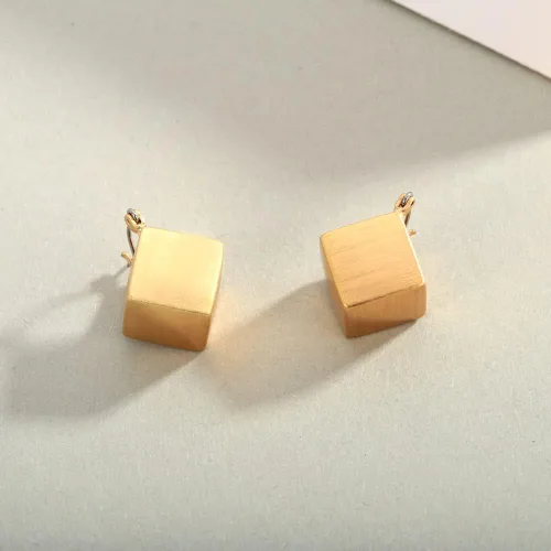 Vista 7 de Delicados aretes colgantes dorados para mujer